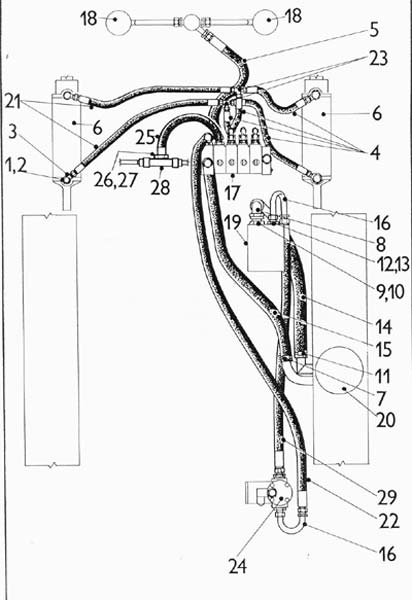 Vedení tlakového oleje-pracovní hydraulika