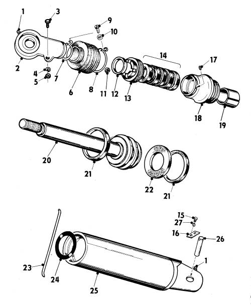 Hydraulický válec sklopný levý