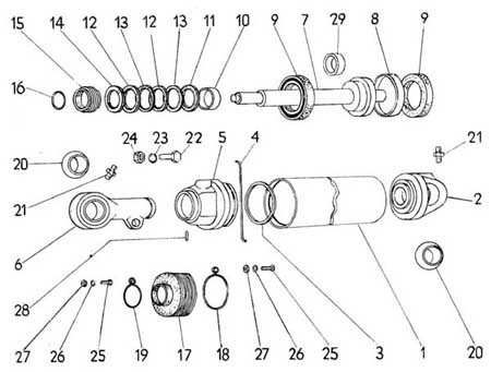 Hydraulický valec kompl., Zdvih 2,5 m