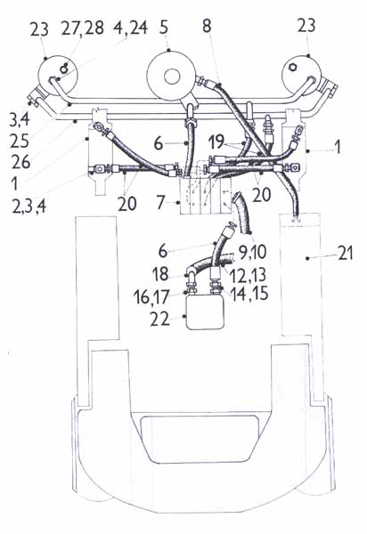 Vedení tlakového oleje - pracovní hydraulika